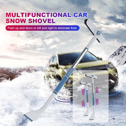 360 degree rotating snow brush head for car windows and roofs extendable winter tool