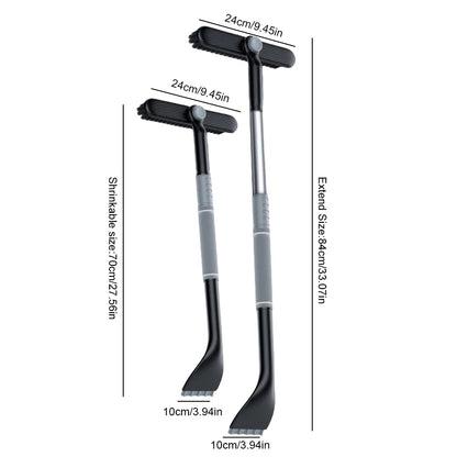 Product size diagram showing extendable length and dimensions of FrostBite M1 snow brush